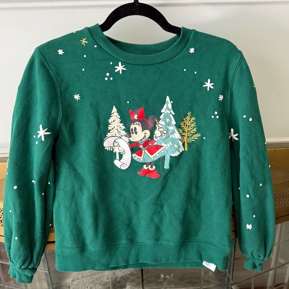Walt Disney World Green Minnie Mouse Disney Parks 2022 Christmas Sweater